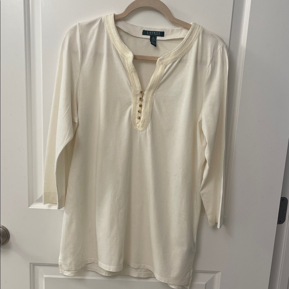 Ralph Lauren Ivory Long Sleeve Top